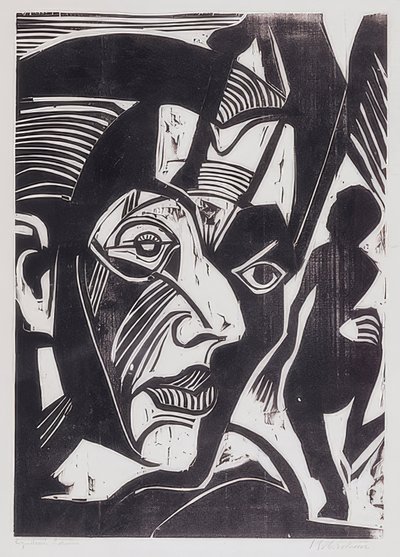 自画像（山の憂鬱）。 1929 作： Ernst Ludwig Kirchner