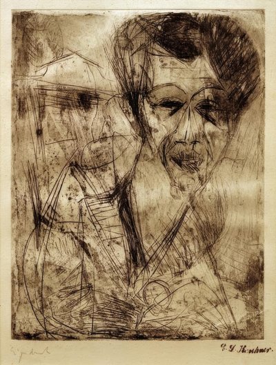 自画像（ドローイング） 作： Ernst Ludwig Kirchner