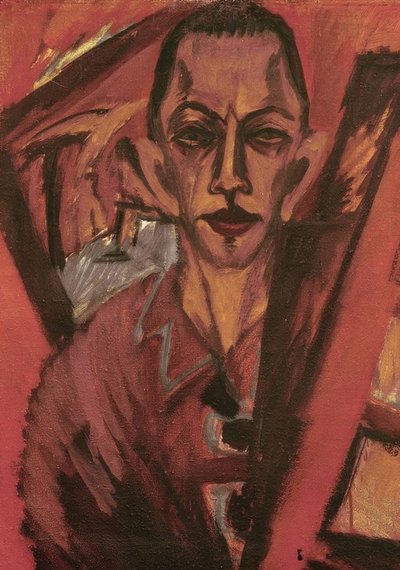 自画像 作： Ernst Ludwig Kirchner