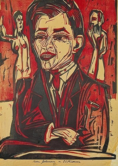 自画像 作： Ernst Ludwig Kirchner