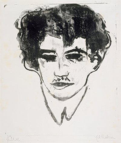 自画像。 1908年頃 作： Ernst Ludwig Kirchner