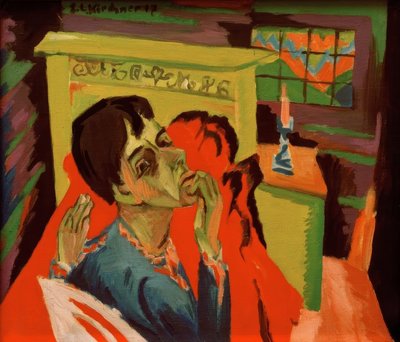 病人としての自画像 作： Ernst Ludwig Kirchner