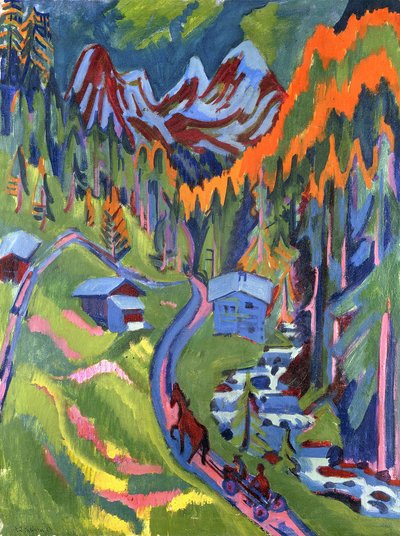 夏のセルティグの道。 1923年夏のセルティグウェグ 作： Ernst Ludwig Kirchner