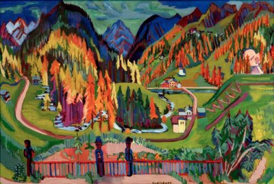 秋のスフェルタール 作： Ernst Ludwig Kirchner