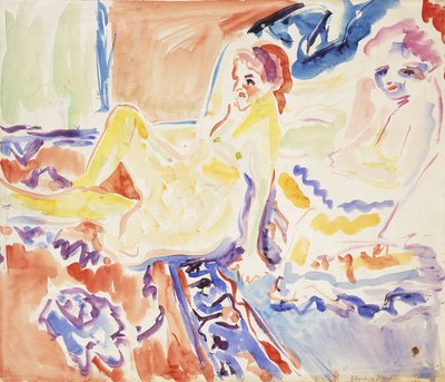座っていると横になる 作： Ernst Ludwig Kirchner