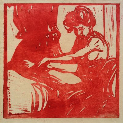 座っている裸の女の子 作： Ernst Ludwig Kirchner