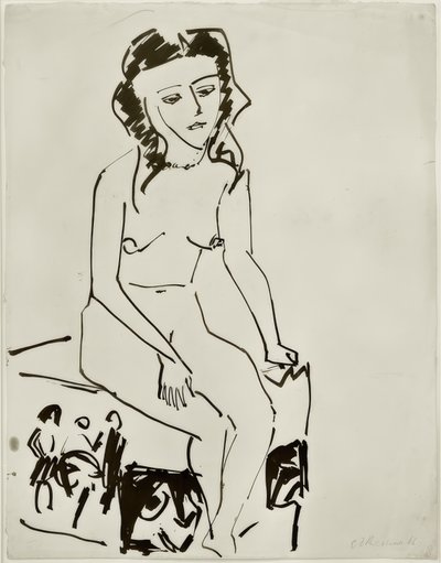 着席女性ヌード 作： Ernst Ludwig Kirchner