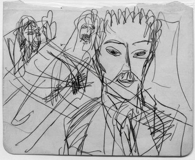 Skizze zu人獣 作： Ernst Ludwig Kirchner