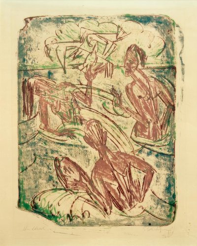 水しぶき入浴 作： Ernst Ludwig Kirchner