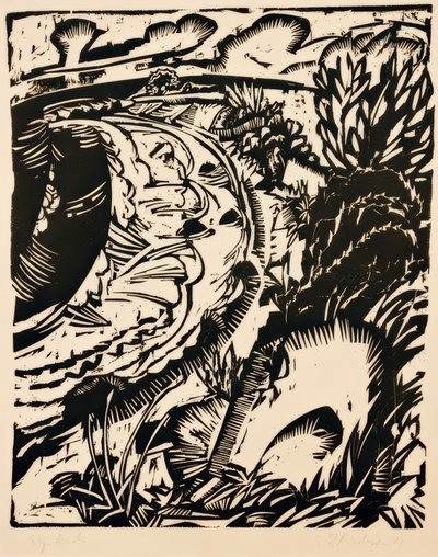 丸い湾のある急な海岸 作： Ernst Ludwig Kirchner