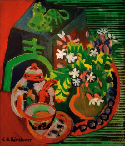 中国の磁器のある静物 作： Ernst Ludwig Kirchner