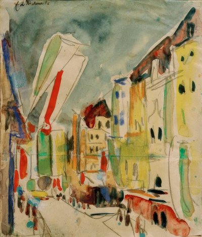 フラグとストリートシーン 作： Ernst Ludwig Kirchner