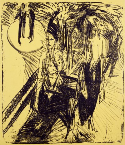 クアフュルステンダムのストリートウォーカーたち 作： Ernst Ludwig Kirchner