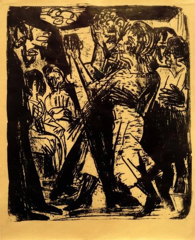 農民のカップルのダンス 作： Ernst Ludwig Kirchner