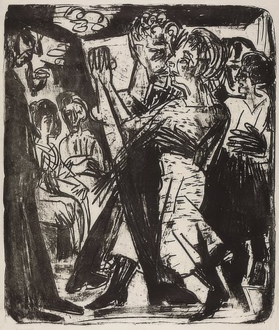 農民のカップルのダンス。 1920年 作： Ernst Ludwig Kirchner