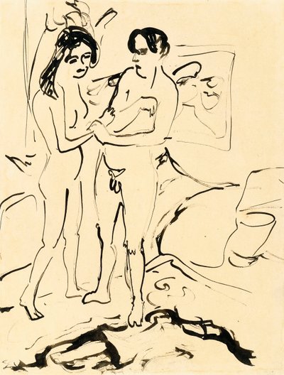 ペア、1907年頃 作： Ernst Ludwig Kirchner