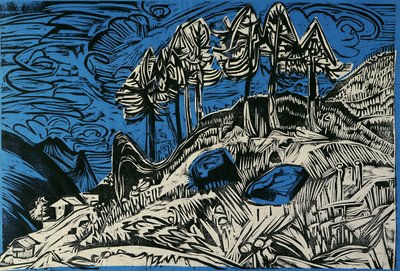山の斜面の木 作： Ernst Ludwig Kirchner