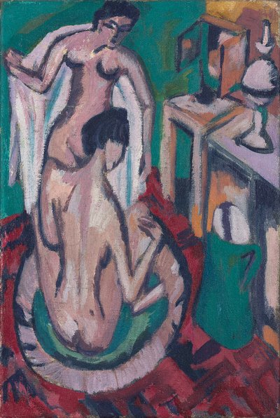 浅い浴槽の2つのヌードc。 1912 - 1913-1920 作： Ernst Ludwig Kirchner