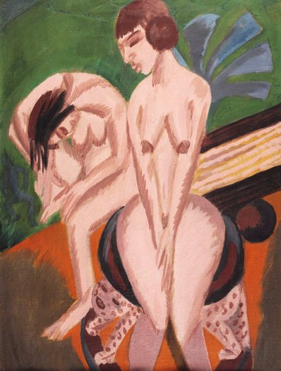 部屋に2つのヌード;部屋での2つの行為、1914 作： Ernst Ludwig Kirchner