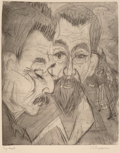 2 つの農民の頭 作： Ernst Ludwig Kirchner