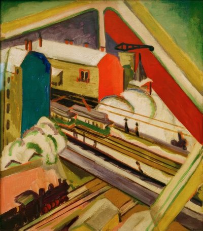 スタジオの窓から見たヴァンゼー鉄道 作： Ernst Ludwig Kirchner