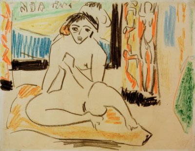 鏡の中の女性のヌード 作： Ernst Ludwig Kirchner
