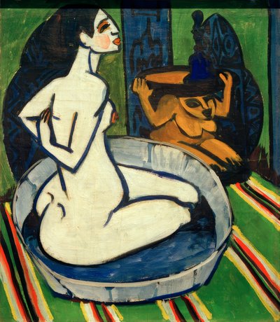 浴槽の女性ヌード 作： Ernst Ludwig Kirchner