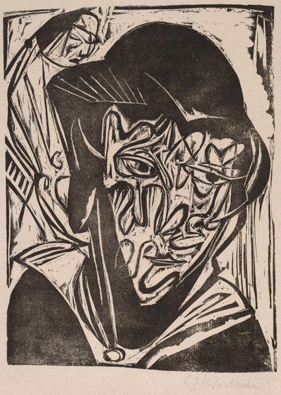 ベールを持つ女性 作： Ernst Ludwig Kirchner