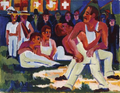 レスラー;リンガー、1923 作： Ernst Ludwig Kirchner