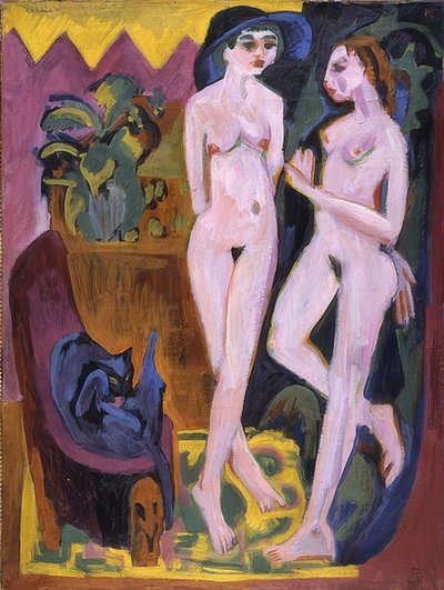 1つの部屋で2つの行為。 1914 作： Ernst Ludwig Kirchner