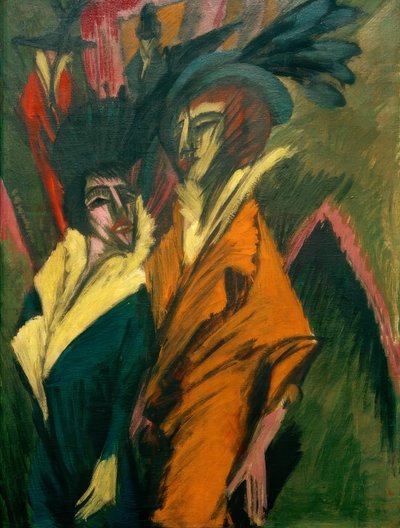 路上で二人の女性 作： Ernst Ludwig Kirchner