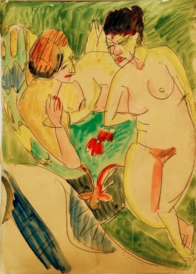2人の裸の女性 作： Ernst Ludwig Kirchner