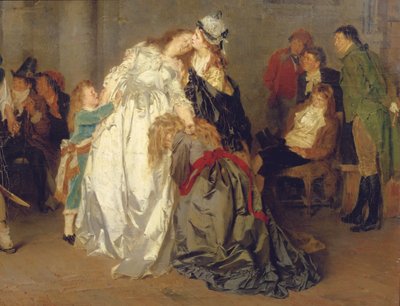 1873年にフランスのルイ16世がテンプル刑務所で家族に別れを告げた 作： Ernst Meisel