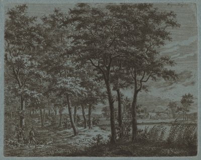 薪を運ぶ農民のいる風景、c。 1800年。 作： Ernst Willem Jan Bagelaar