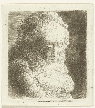 ひげを生やした老人、見下ろしている: 4 分の 3、右側 作： Ernst Willem Jan Bagelaar