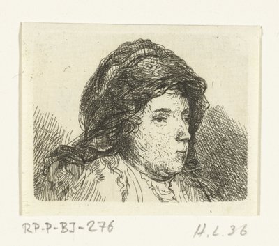 頭に布を巻いた女性の肖像胸像 作： Ernst Willem Jan Bagelaar