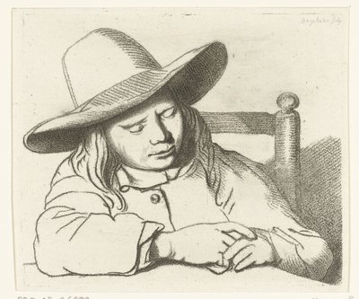 帽子をかぶって眠る少年 作： Ernst Willem Jan Bagelaar
