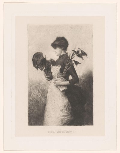 2 つの植物を持つ女性 市場から戻って (オブジェクトのタイトル) 作： Ernst Witkamp