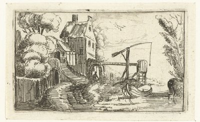 運河沿いの家または工場 小さな風景（シリーズタイトル） 作： Esaias van de Velde (rejected attribution)