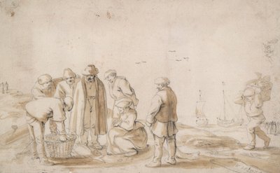 ビーチの魚屋 作： Esaias van de Velde