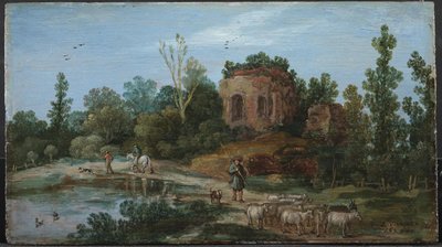 廃墟のある風景 作： Esaias van de Velde