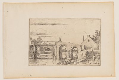 木と石の橋の右側の道 作： Esaias van den Velde I