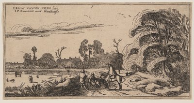 畑の右の小道、風景より 作： Esaias van den Velde I