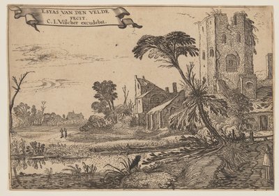 二人の僧侶の道 作： Esaias van den Velde I