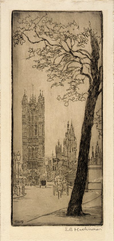 教会のあるロンドンの風景 作： Esther Blaikie MacKinnon