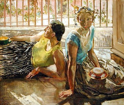 二人の少女、1935年頃（キャンバスに油彩） 作： Ethel Gabain