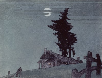 ホームステッド、1937（linocut） 作： Ethleen Palmer