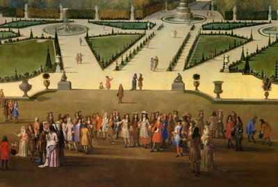 ヴェルサイユ庭園の北花壇を望むルイ14世（1638-1715）のプロムナード Detail.エティエンヌ・アレグレイン（1644-1736）による絵画 1688年頃 日2,3x2,9 m 作： Etienne Allegrain
