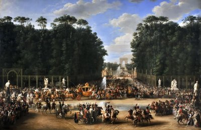 4月2日にナポレオン1世とマリールイーズがチュイルリー公園を渡る結婚行列 作： Etienne Barthelemy Garnier