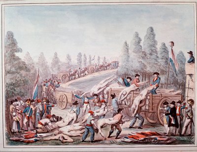 革命時の死体運搬（水彩画、1790年頃 作： Etienne Bericourt